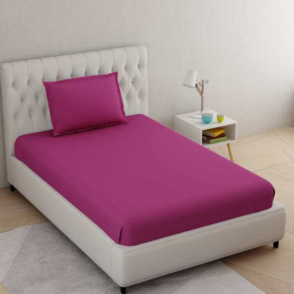 Magenta Pure Cotton Single Bed Bedsheet