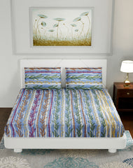 Aqua Blue Premium Cotton Double Bed Bedsheet