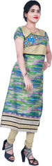 SMSAREE Mult-Colour Designer Casual Partywear Raw Silk Zari Pearl & Thread Hand Embroidery Work Stylish Women Kurti Kurta With Free Matching Leggings B060