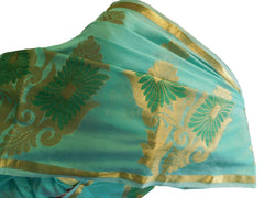 Turquoise Traditional Designer Wedding Hand Weaven Pure Benarasi Zari Work Saree Sari With Blouse BH102G