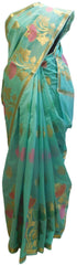 Turquoise Traditional Designer Wedding Hand Weaven Pure Benarasi Zari Work Saree Sari With Blouse BH102I