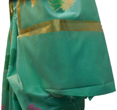 Turquoise Traditional Designer Wedding Hand Weaven Pure Benarasi Zari Work Saree Sari With Blouse BH102I