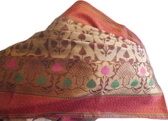 Brown Traditional Designer Wedding Hand Weaven Pure Benarasi Zari Work Saree Sari With Blouse BH105B