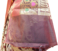 Brown Traditional Designer Wedding Hand Weaven Pure Benarasi Zari Work Saree Sari With Blouse BH105B