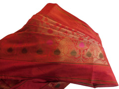 Red Traditional Designer Wedding Hand Weaven Pure Benarasi Zari Work Saree Sari With Blouse BH105D
