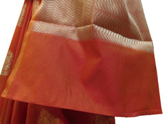 Red Traditional Designer Wedding Hand Weaven Pure Benarasi Zari Work Saree Sari With Blouse BH106A
