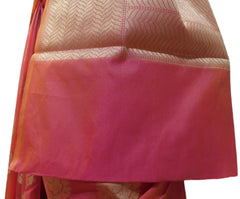 Pink Traditional Designer Wedding Hand Weaven Pure Benarasi Zari Work Saree Sari With Blouse BH106C