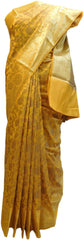 Yellow Traditional Designer Wedding Hand Weaven Pure Benarasi Zari Work Saree Sari With Blouse PSBH107B