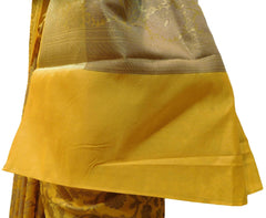 Yellow Traditional Designer Wedding Hand Weaven Pure Benarasi Zari Work Saree Sari With Blouse BH107B