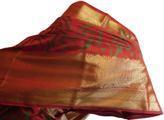 Red Traditional Designer Wedding Hand Weaven Pure Benarasi Zari Work Saree Sari With Blouse BH107C