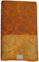 Orange Traditional Designer Wedding Hand Weaven Pure Benarasi Zari Work Saree Sari With Blouse BH107D