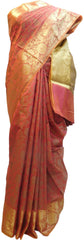 Pink Traditional Designer Wedding Hand Weaven Pure Benarasi Zari Work Saree Sari With Blouse BH107E