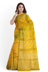 Yellow Designer Wedding Partywear Pure Handloom Banarasi Zari Hand Embroidery Work Bridal Saree Sari With Blouse Piece BH112