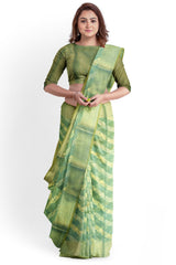 Green Designer Wedding Partywear Pure Handloom Banarasi Zari Hand Embroidery Work Bridal Saree Sari With Blouse Piece BH112E