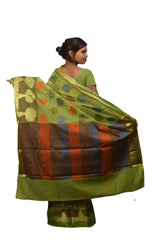 Green Traditional Designer Wedding Hand Weaven Pure Benarasi Zari Work Saree Sari With Blouse BH16B