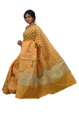 Yellow Traditional Designer Wedding Hand Weaven Pure Benarasi Zari Work Saree Sari With Blouse BH1B