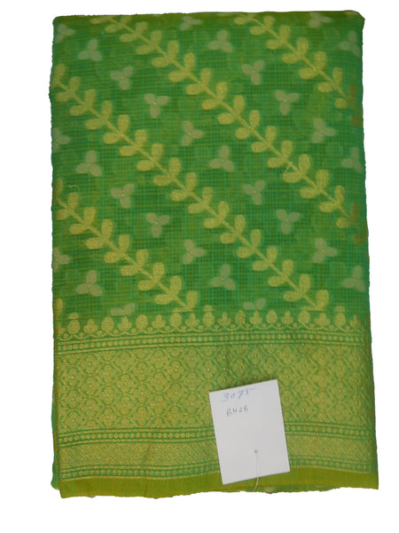 Green Traditional Designer Wedding Hand Weaven Pure Benarasi Zari Work Saree Sari With Blouse BH2B