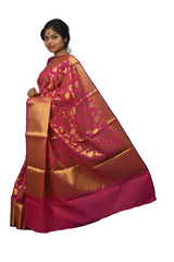 Pink Traditional Designer Wedding Hand Weaven Pure Benarasi Zari Work Saree Sari With Blouse BH5B