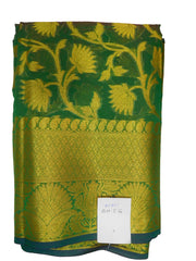 Green Traditional Designer Wedding Hand Weaven Pure Benarasi Zari Work Saree Sari With Blouse BH5G