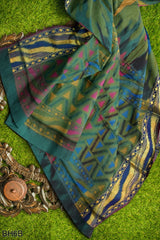 Multicolor Designer Wedding Partywear Pure Handloom Banarasi Zari Hand Embroidery Work Bridal Saree Sari With Blouse Piece BH6B
