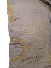 Grey Designer PartyWear Silk Beads Bullion Cutdana Stone Hand Embroidery Work Saree Sari