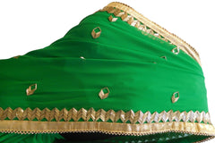 Green Designer PartyWear Georgette Pearl Cutdana Hand Embroidery Work Saree Sari