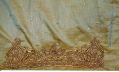 Mehndi Green Designer PartyWear Silk Beads Bullion Cutdana Stone Hand Embroidery Work Saree Sari