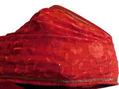 Red Designer PartyWear Bridal Georgette (Viscos) Thread Cutdana Hand Embroidery Work Wedding Saree Sari