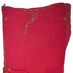 Pink Designer Wedding Partywear Georgette Zari Hand Embroidery Work Bridal Saree Sari With Blouse Piece C277