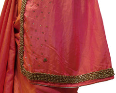 Gajari Designer Silk Hand Embroidery Beads Stone Work Saree Sari