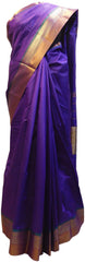 Purple Designer Bridal Hand Weaven Pure Benarasi Zari Work Saree Sari With Blouse