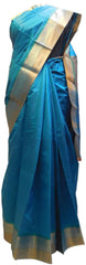 Blue Designer Bridal Hand Weaven Pure Benarasi Zari Work Saree Sari With Blouse