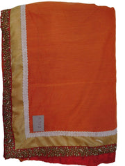 Orange & Blue Designer PartyWear Georgette Stone Zari Work Saree Sari