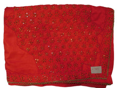 Red Designer PartyWear Silk Stone Thread Hand Embroidery Work Saree Sari
