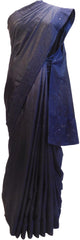 Grey Designer PartyWear Silk Stone Thread Hand Embroidery Work Saree Sari