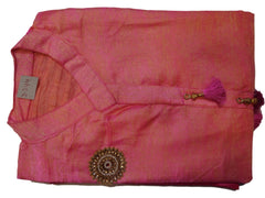 Pink & Peach Designer Georgette Embroidery Bullion Dabka Beads Thread Stone Work Kurti Kurta