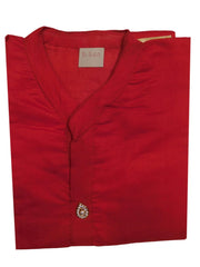 Red Designer Cotton (Chanderi) Hand Embroidery Stone Work Kurti Kurta