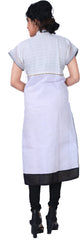 SMSAREE White Designer Casual Partywear Cotton (Chanderi) Thread & Pearl Hand Embroidery Work Stylish Women Kurti Kurta With Free Matching Leggings D294