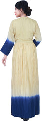 SMSAREE Beige & Blue Designer Casual Partywear Muslin Silk Zari Sequence & Thread Hand Embroidery Work Stylish Women Kurti Kurta With Free Matching Leggings D336