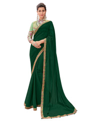 Green Chiffon Heavy Designer Saree Sari