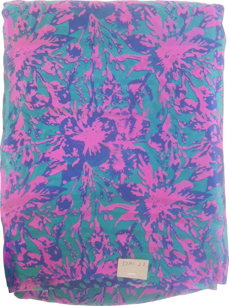 SMSAREE MultiColor Designer Wedding Partywear Pure Crepe Hand Brush Reprinted Unstitched Dress Material DM12