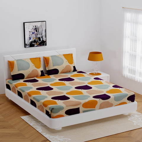 Multicolor Glace Cotton Double Bed Bedsheet