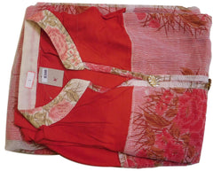 Red & White Designer Cotton (Supernet) Kurti