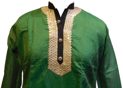 Tuequoise Designer Cotton (Chanderi) Kurti