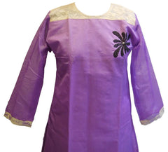 Violet Designer Cotton (Chanderi) Kurti