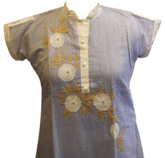 Brown Designer Cotton (Chanderi) Kurti