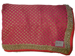 Pink & Coffee Brown Designer PartyWear Georgette (Viscos) Beads Pearl Stone Hand Embroidery Work Saree Sari