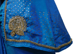 Blue Designer Bridal PartyWear Silk Cutdana Seuqence Beads Stone Work Wedding Saree Sari E035