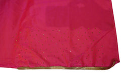 Pink Designer Wedding Partywear Silk Stone Beads Hand Embroidery Work Bridal Saree Sari E052