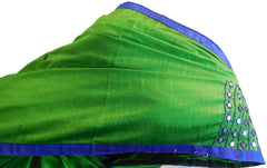 Green & Blue Designer Wedding Partywear Pure Handloom Bengal Bangali Cotton Kolkata Saree Sari E123